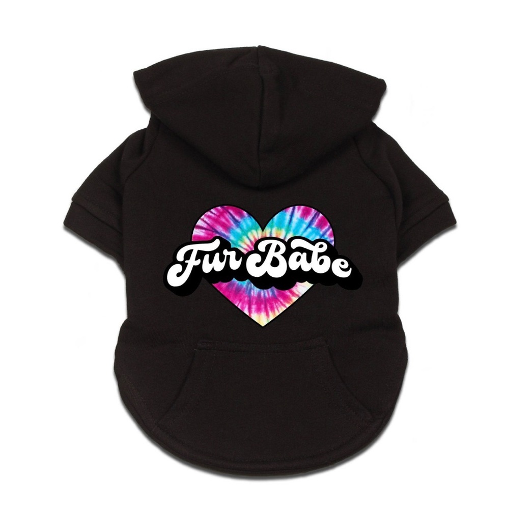 Fur Babe Tie Dye Dog Hoodie Hoody Pet Apparel Medium & XL & 2XL Size Chart